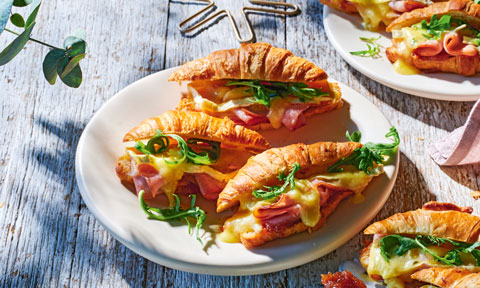 Ham and brie croissants