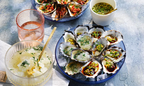 Oyster tasting platter