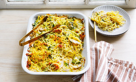 Turkey tetrazzini (spaghetti bake)