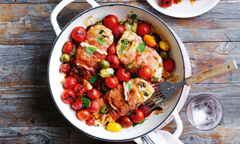 One-pan prosciutto chicken with tomatoes