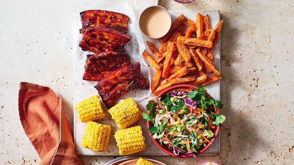 Air Fryer Pork Spare Ribs With Corn & Slaw | Coles