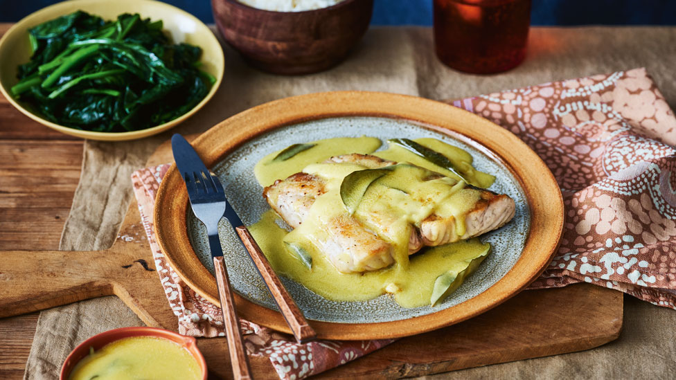 Fish with beurre blanc