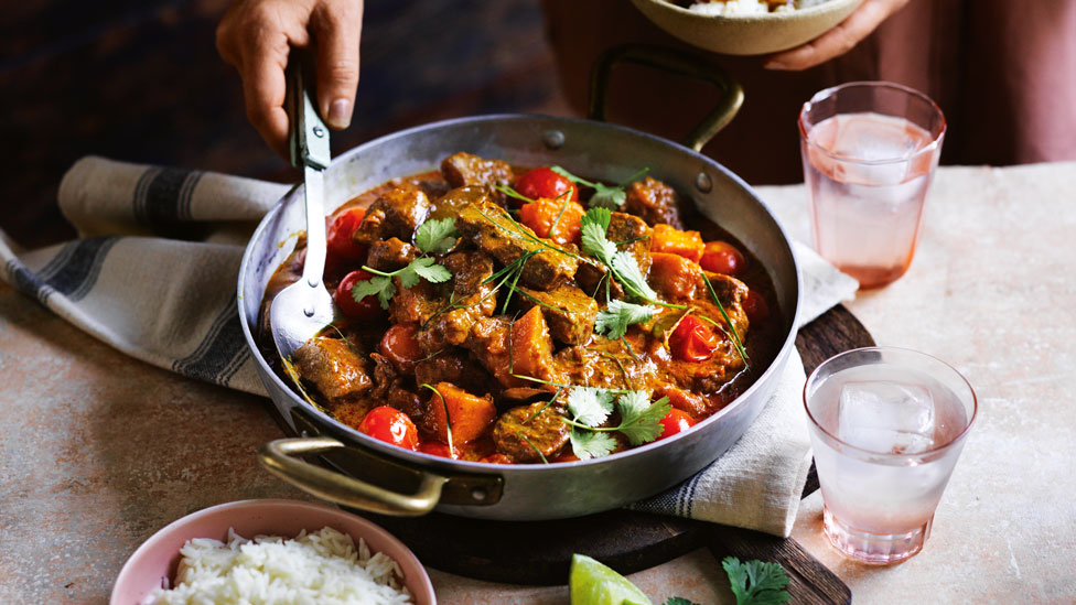 Slow-cooked yellow curry beef