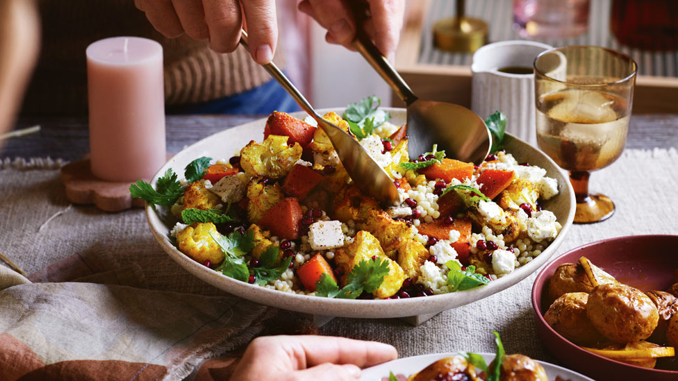 Spiced roast cauliflower and pearl couscous salad