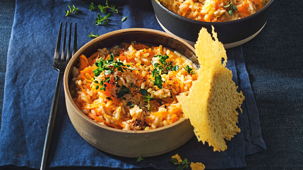 Carrot and leek risotto