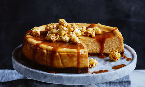 Biscoff Caramilk cheesecake with salted caramel sauce