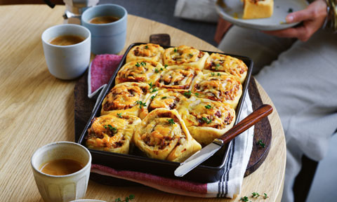 Cheese and vegemite scrolls