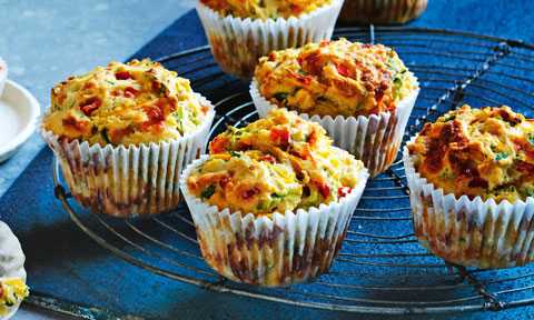 Rainbow veggie muffins