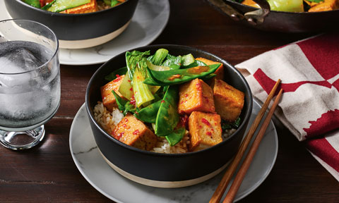 Tofu, veggie and chilli stir-fry