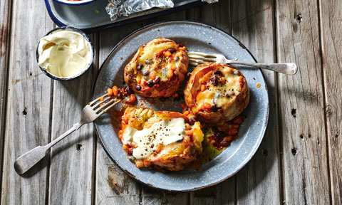 Mexican-style jacket potatoes