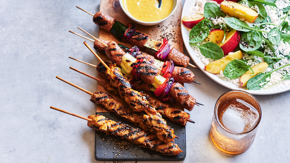 Mixed Rice Kebab Mixed Kebabs With Nectarine Rice Salad Recipe | Coles