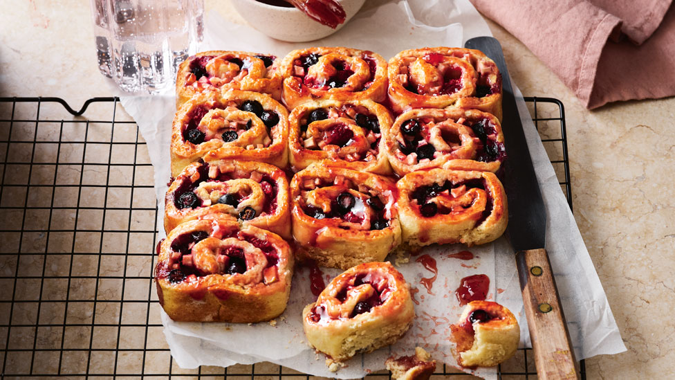 Berry and apple scrolls