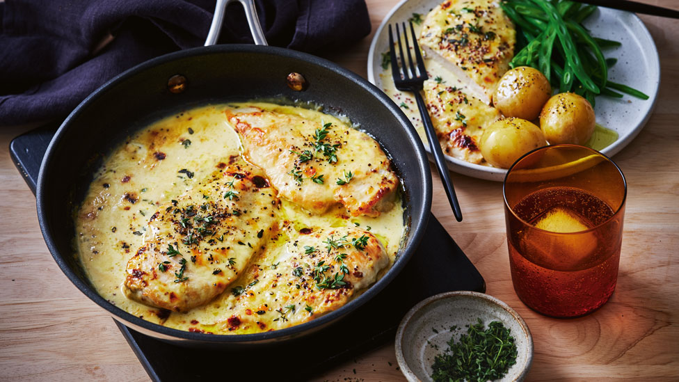 Chicken with mustard cream sauce