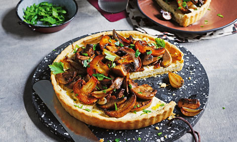 Mixed mushroom tart