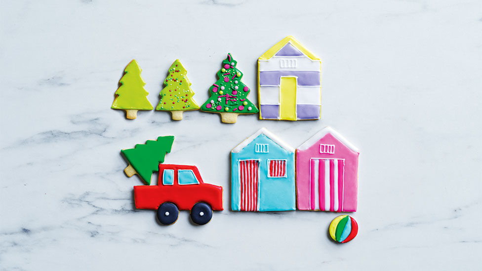 Beach Christmas sugar cookies