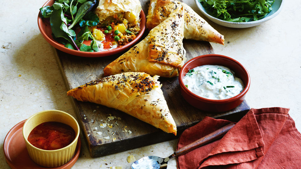 Beef and pumpkin samosas