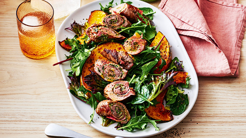 Pesto beef involtini