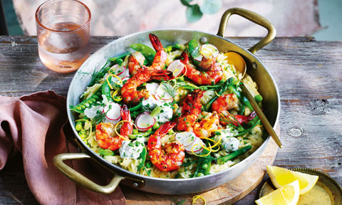 BBQ prawn and greens risoni risotto