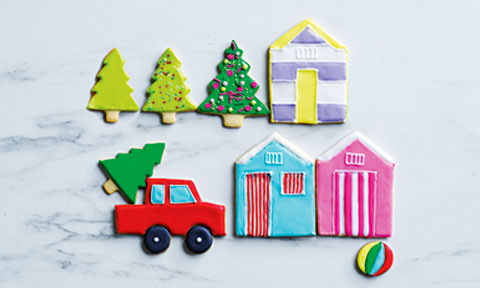 Beach Christmas sugar cookies