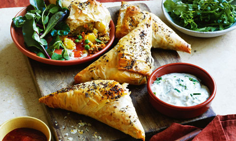 Beef and pumpkin samosas