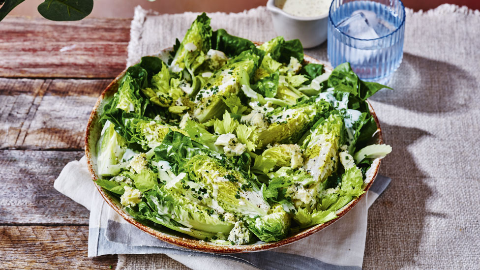 baby cos lettuce salad with buttermilk dressing