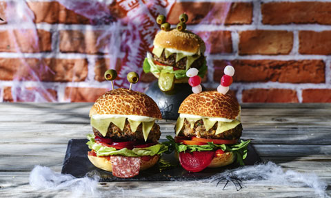 burgers with monster faces