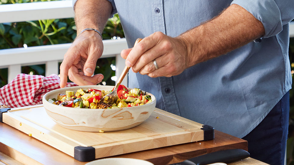 corn salad in a bowl