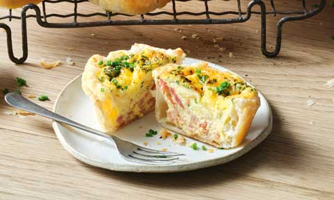 Bacon and egg pies