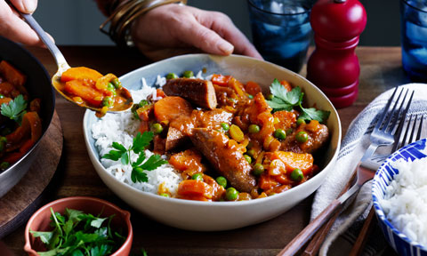 curried sausages