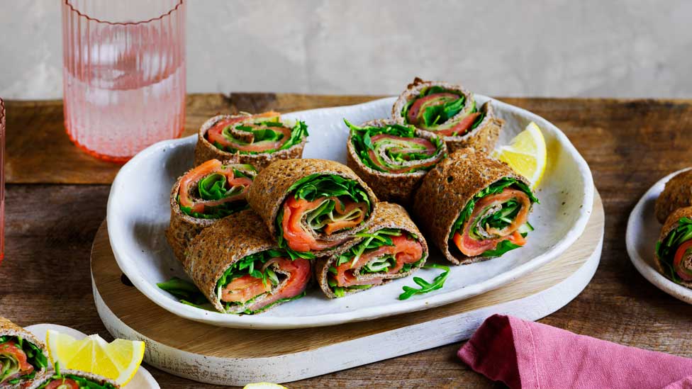 smoked salmon flaxseed crepes