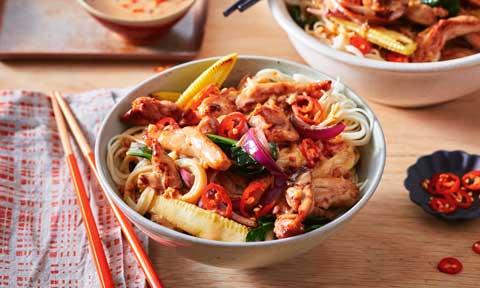 Chicken satay noodles