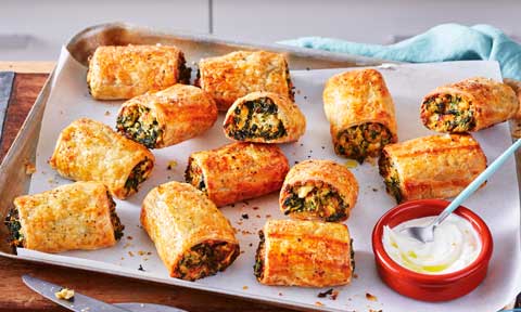 Spinach and fetta rolls
