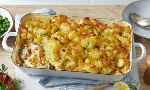 Fish pie with potato topping