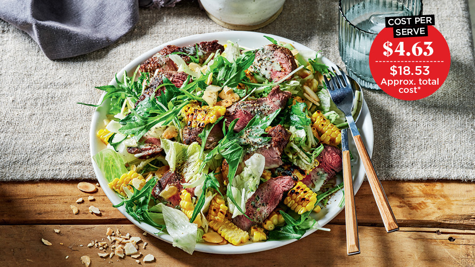 Barbecue beef and corn salad