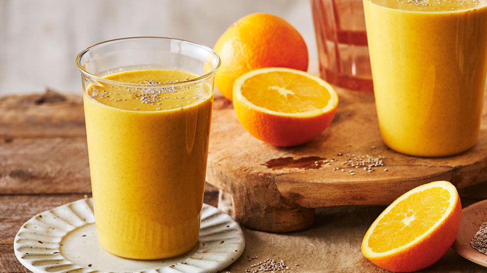 Carrot, ginger and chia shake