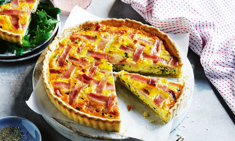 Bacon and brie lattice quiche