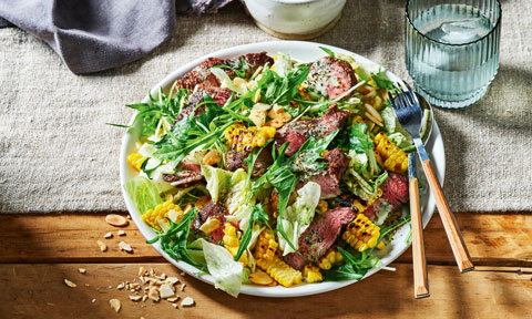 Barbecue beef and corn salad