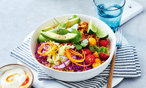 Quick beef burrito bowls