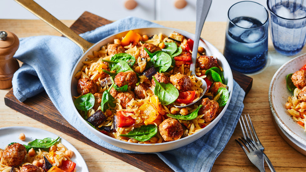 Mediterranean-Style Risoni With Pork Meatballs Salad Recipe | Coles