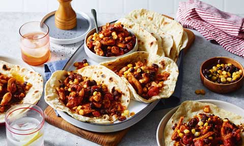 Chicken & corn wraps