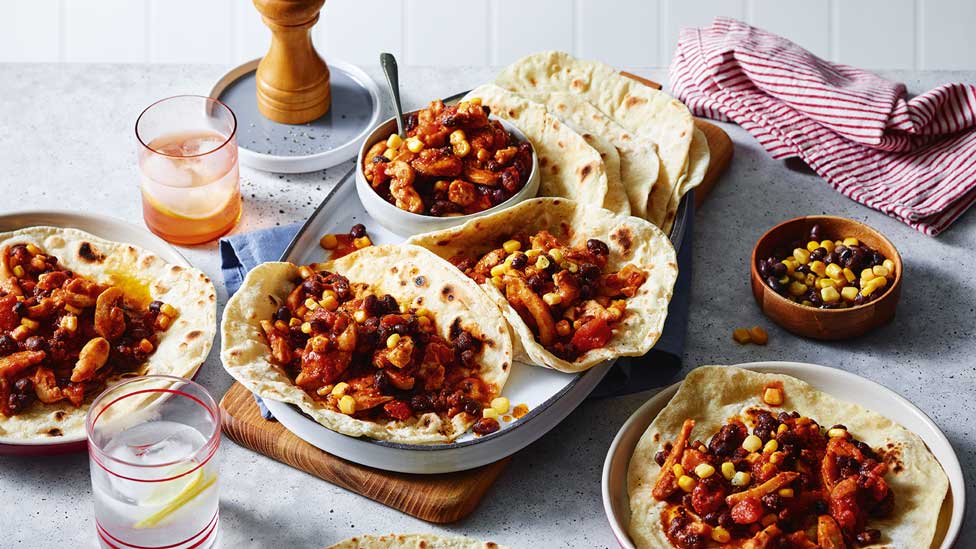 Chicken and corn wraps