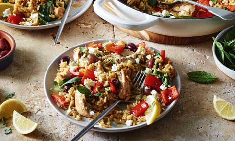 Greek-style lemon chicken rice