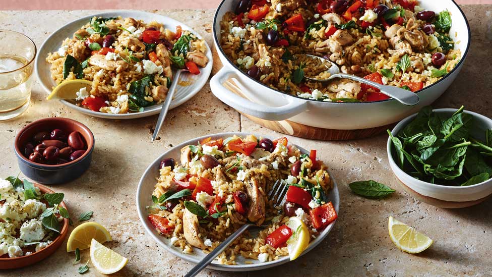 Mediterranean-style lemon chicken rice