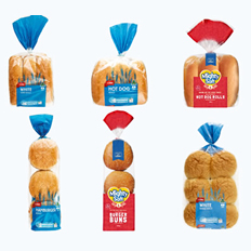 6 packets of Coles brand mighty Soft packaged bread