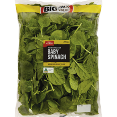 Value bag of baby spinach