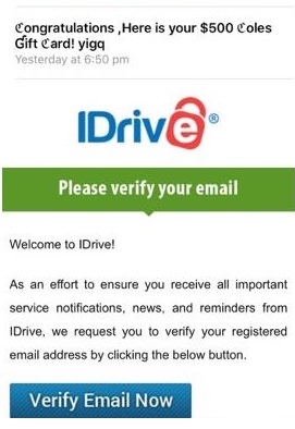 Email gitcard scam screenshot