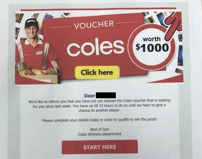 Example of email voucher