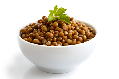 A bowl of lentils