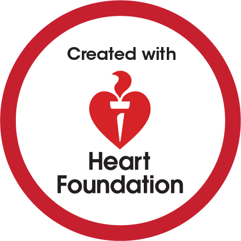 Created with the Heart Foundation for a healthy heart logo