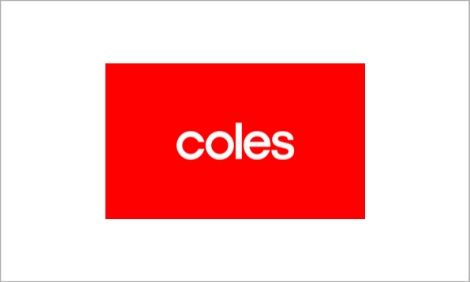 Coles logo - red background and white text